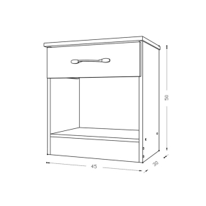 Mesa de Luz Ricchezze Ecopack 1 Caj&oacute;n Roble