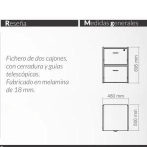 Fichero Piro Art 942 2 cajones Roble