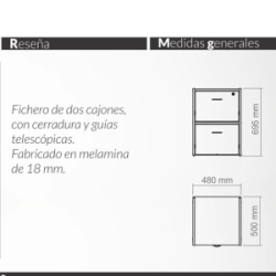 Fichero Piro Art 942 2 cajones Roble