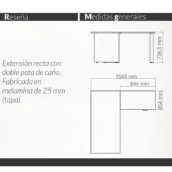Extension Rec. Piro Milenium Art. 5306 2 Patas Grafito/Ceniza