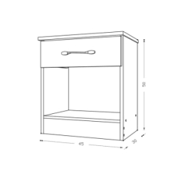 Mesa de Luz Ricchezze Ecopack 1 Caj�n Mogno