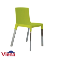 Silla Plastica Zoe Sit Verde Pata Cromada 372