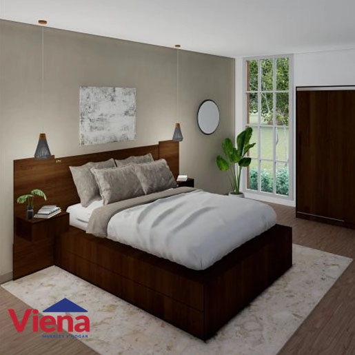 Cama 2 Plazas Wengue 