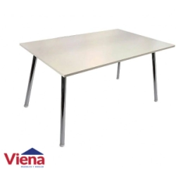 Mesa Melamina Kaunas Sit Blanca  1.20 Pata Cromada A1051
