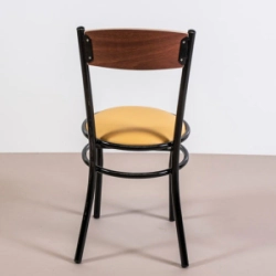 Silla Ca�o Vienes Respaldo Madera Rina Ca�o Gris