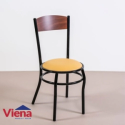 Silla Ca�o Vienes Respaldo Madera Rina Ca�o Gris