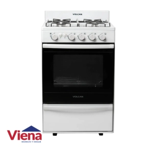 Cocina Volcan 87643VM 55cm 4 Hornallas Blanca Luz Encendido Multigas
