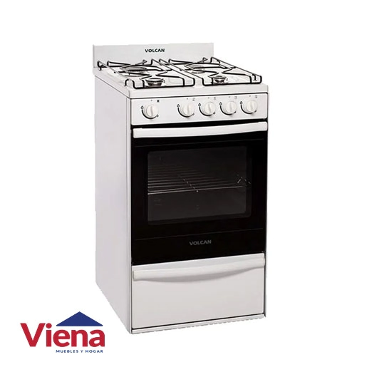 Cocina Volcan 87644V 55cm 4 Hornallas Blanca Multigas