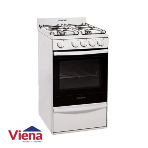Cocina Volcan 87644V 55cm 4 Hornallas Blanca Multigas
