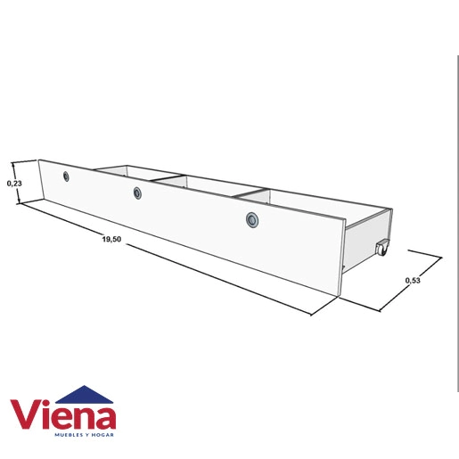 CAJONERA CAMA NIDO EMC TRIPLE CAJONERA BLANCA CANI-C-BL