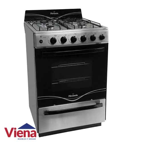 Cocina Singer Florencia 5538F 56 cm Acero Encendido Luz Rejillas Enlozadas 
