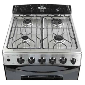 Cocina Singer Florencia 5538F 56 cm Acero Encendido Luz Rejillas Enlozadas