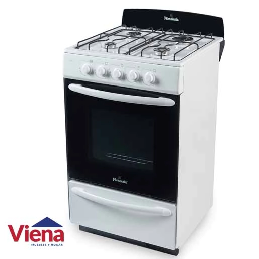 Cocina Florencia 5516F 56cm Blanca Multigas Puerta Doble Vidrio Cajon Parilla