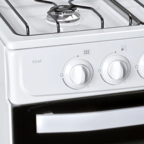 Cocina Florencia 5516F 56cm Blanca Multigas Puerta Doble Vidrio Cajon Parilla