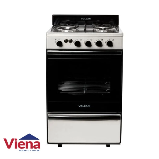 Cocina Volcan 87673V 55cm 4 Hornallas Encendido Luz Inox. Multigas 
