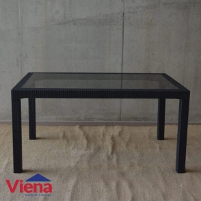 Mesa Plastica Recatangular Indonesacia Color Grafito Vidrio 1.50x 90