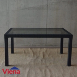 Mesa Plastica Recatangular Indonesacia Color Grafito Vidrio 1.50x 90