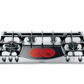 Anafe Ariston F068806 Mixto 4 Hornallas Gas 1 Vitro Inoxidable