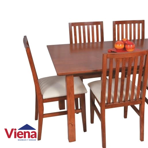Juego Comedor San Carlos Logan Mesa 160 + 6 Sillas Brenda Cedro 