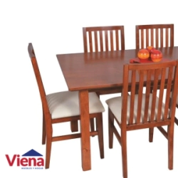Juego Comedor San Carlos Logan Mesa 160 + 6 Sillas Brenda Cedro