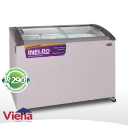 Freezer Exhibidor Inelro FIH-350 PI PLUS Tapa De Vidrio Curvo Plano inclinado
