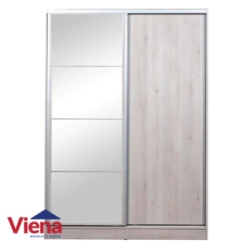 Placard Ricchezze 140 Murano Puerta Corrediza Con Espejo Color Pino/Blanco