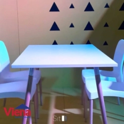 Mesa Melamina Kaunas Sit Blanca 1.40 Patas Pintadas 1062
