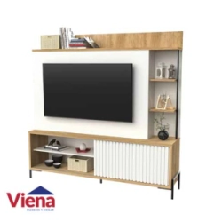 Modular Delos DRO05RNBL TV 65" 180X180 Roble /Natural/ Blanco