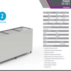 Freezer Inelro FIH-700V 695 Lts Tapa De Vidrio Recto Pozo de Frio