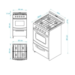 Cocina Escorial Candor Blanca 4 Hornallas Gas Envasado