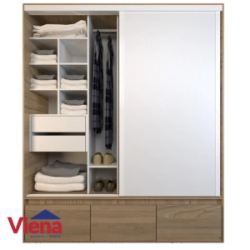 Placard Table�s 6092 COE, Puertas Corredizas 1.80 2P 4 Cajones Olmo Eve