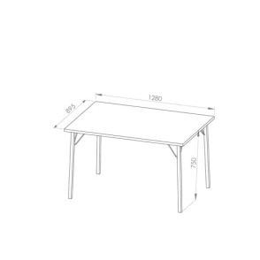Combo Delos 4 Sillas DNE02GR+MESA DNE128RNN 128 x 80