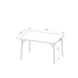 Combo Delos 4 Sillas DNE02GR+MESA DNE128RNN 128 x 80