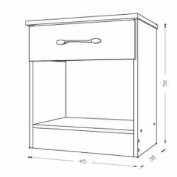 Mesa De Luz Ricchezze Ecopack 1 Cajon 30308337