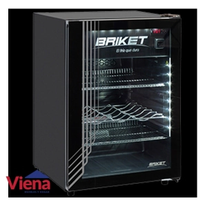 Exhibidora Briket Vert.Master 1200 Full Glass Interior Negro Led Azul