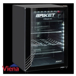 Exhibidora Briket Vert.Master 1200 Full Glass Interior Negro Led Azul