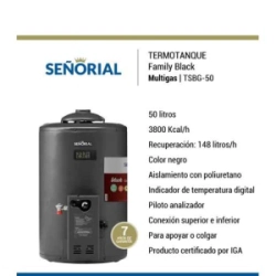 Termotanque Se�orial TSBG-50 Black 50L Gas
