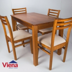 Combo Dimadera Silla 127N 4 + Mesa 120 X 70 3" Cedro