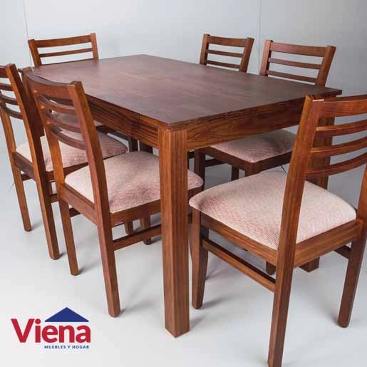 Combo Dimadera Silla 127N 6 + Mesa 150 x 80 3" Cedro