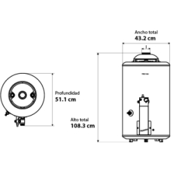 Termotanque Coppens TTQ-80 80 Lts. Multigas Conexion Superior