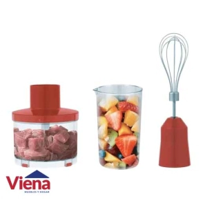 Licuadora Manual Eiffel E-237 500W 3 En 1 Pica, Bate , Roja