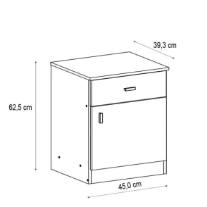 Mesa de Luz Ricchezze Pluspack 1Cajon 1Puerta 3-53-083-29 Nevada