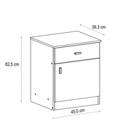 Mesa de Luz Ricchezze Pluspack 1Cajon 1Puerta 3-53-083-29 Nevada