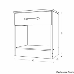 Mesa de Luz Ricchezze Ecopack 1 Caj�n Moccha