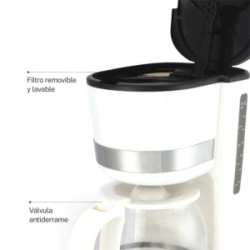 Cafetera Electrica Smart - Teck CM620 1.5L Blanca