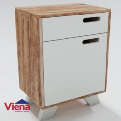 Mesa De Luz La Esperanza Nordic Cajon y Puerta N24