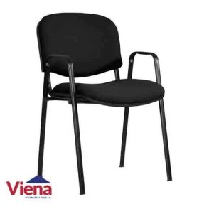 Sillon Oficina Portantino AP50 Apilable Con Apoyabrazos Negra