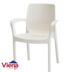 Silla Plastica Guinea Voss Estilo Rattan Blanca