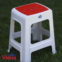 Banquito Apilable Goliat Blanco Tapa Roja VOSS 2000