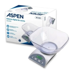 Balanza Cocina Aspen  BC-220 3KG Silver Bowl Acrilico 3463